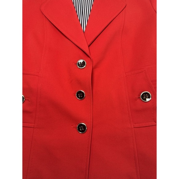 Kasper Red Blazer Women's Size 8 Button Front Lined Career Jacket - Picture 5 of 13